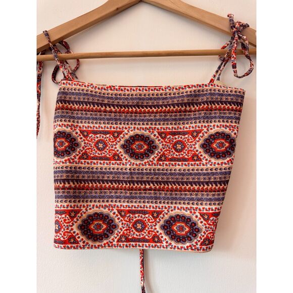 Goodbye Folk Tops - Goodbye Folk Vintage Satin Feel Tie Back Top Small